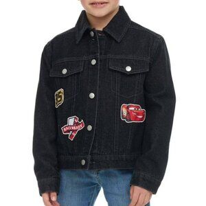 NWOT Disney Cars Lightning McQueen Character Boy's Denim Jacket Black 3T